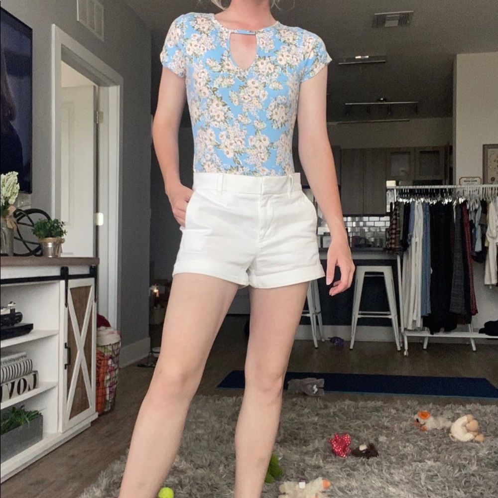Floral blue bodysuit